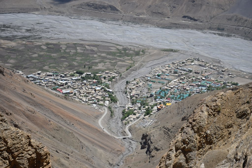 The beautiful top view of Kaza-one of the most important cities in the Valley.