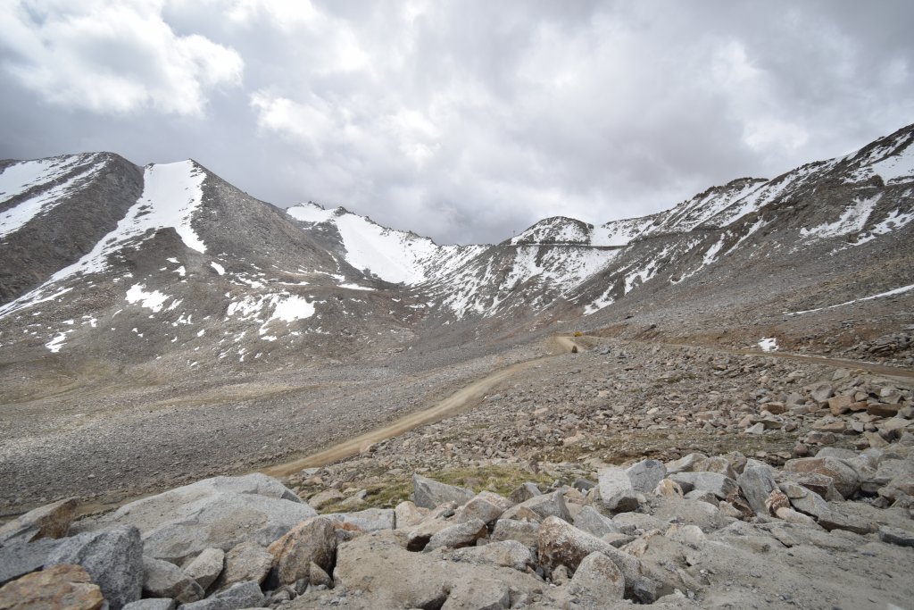 Snow capped mountains from Khardung La