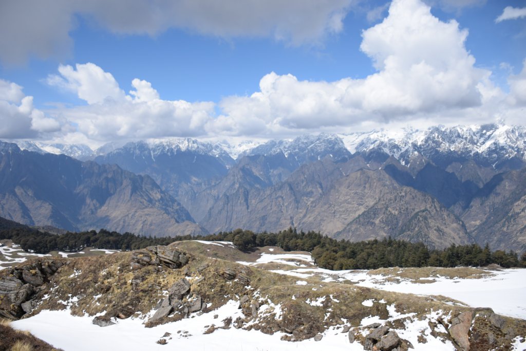 The grand Himalayas as seen from top of Auli