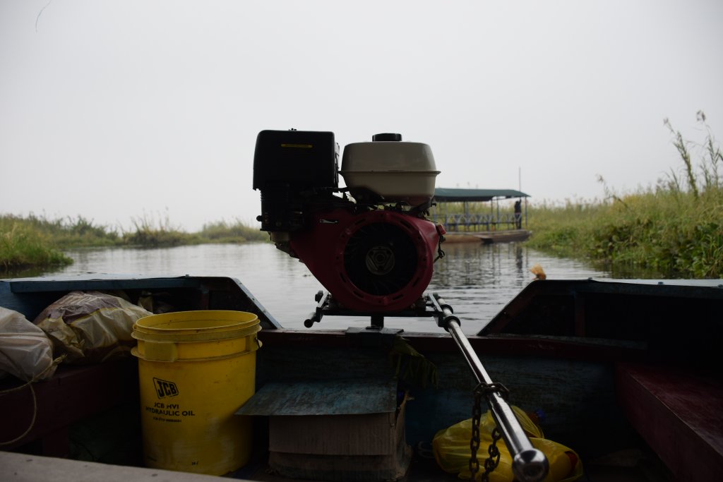 The focus on motor of the boat we sail