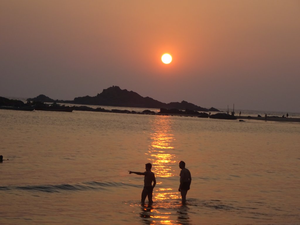 Om Beach sunset at Gokarna