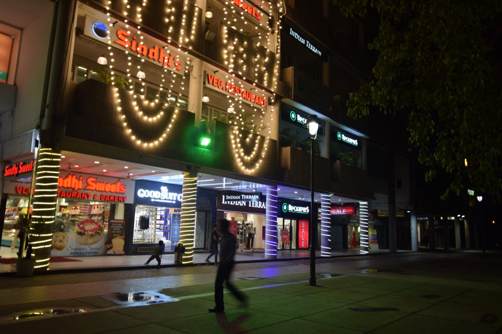 Markets at Night near Sukhna Lake,Chandigarh