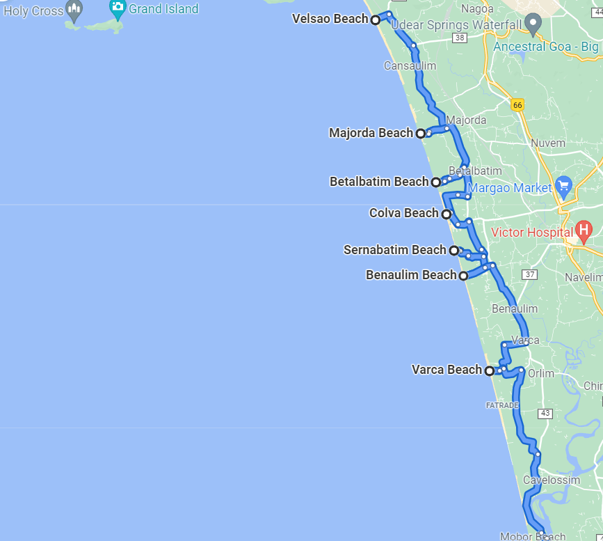 South Goa Map 1(Velsao-Margao-Betul)