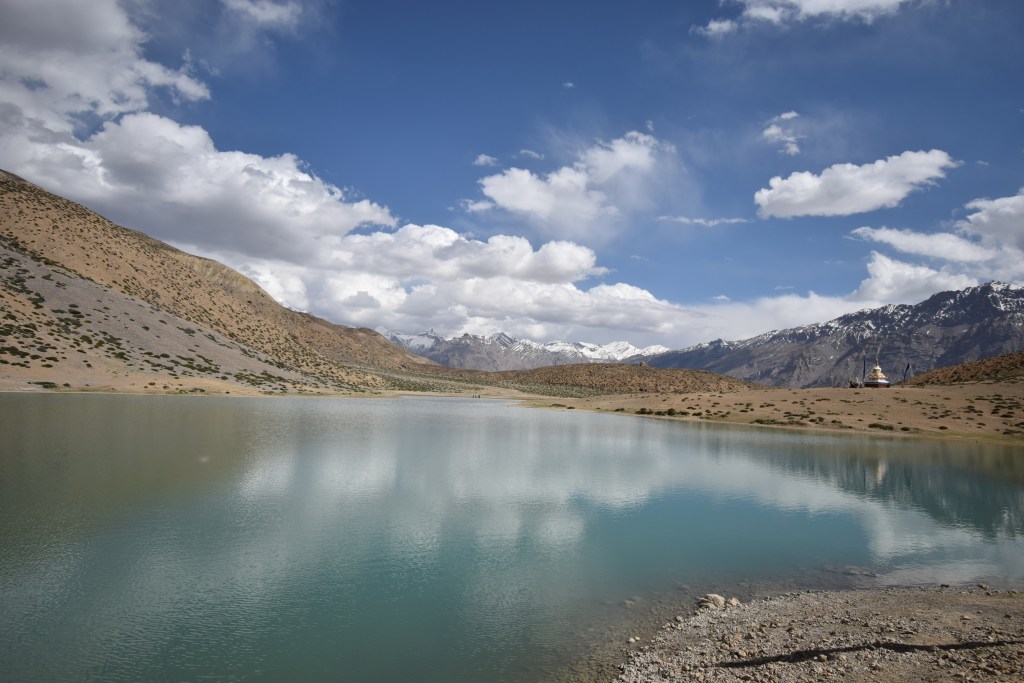 The beauty captivated-The Beauty of the Romantic Serene Dhankar Lake...Clear water and mystical mountains