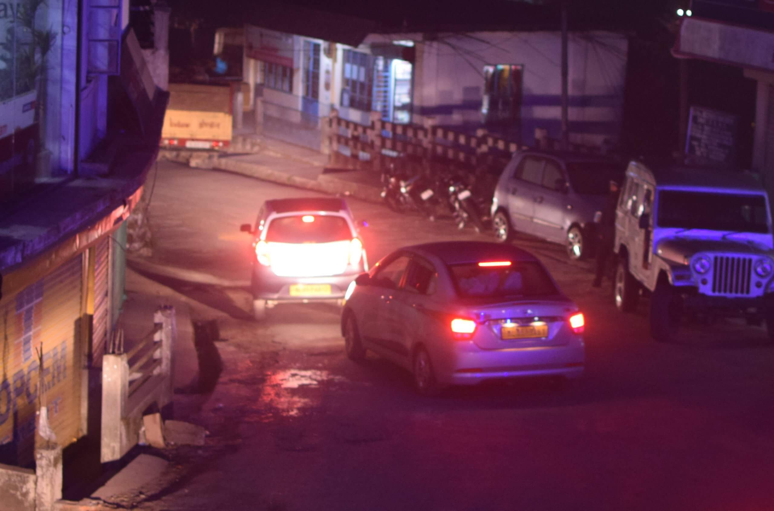 The night street view of Cherrapunji